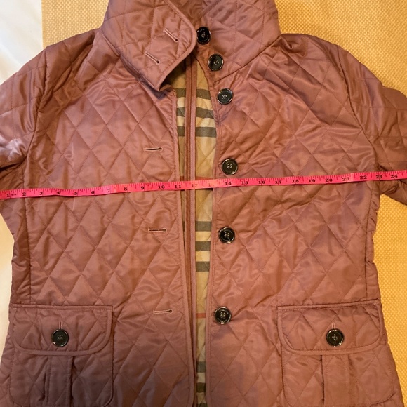 Burberry Women’s Mauve Nova Check Quilted Puffer Jacket Sz 44 - Picture 14 of 16